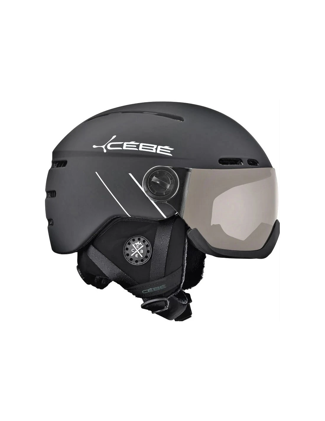 Casque De Ski Neuf Cébé Fireball Matt White Black Line S3 Taille 54/56cm